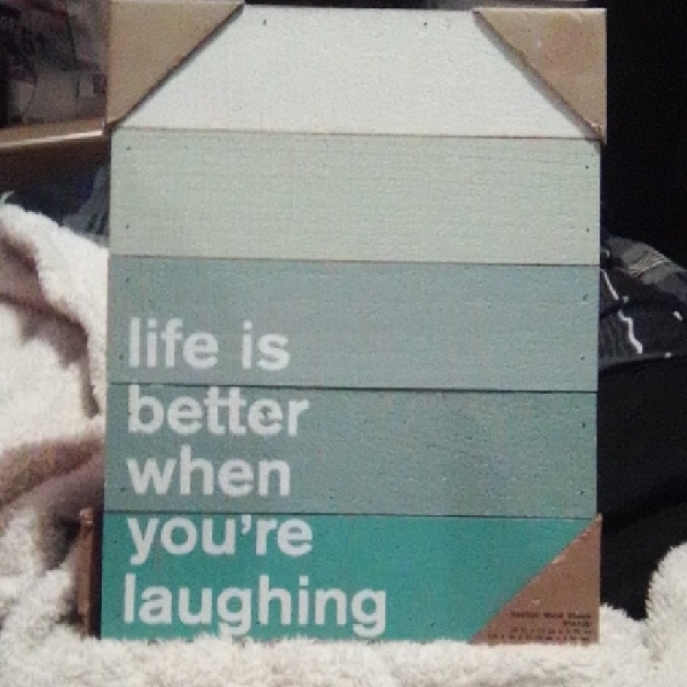 Inspirational Wall Art - Life is Better When You're Laughing - Green and Brown
